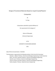 Design of Functional Materials Based on Liquid Crystal/Polymer Composites