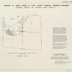 [Public Land Survey System map: Wisconsin Township 37 North, Range 10 East]