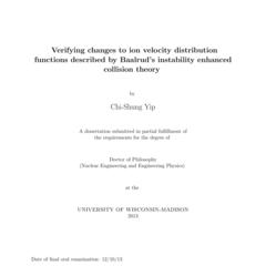 Verifying changes to ion velocity distribution functions described by Baalrud's instability enhanced collision theory