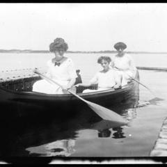 M. B. Ruth and Marguerite in canoe