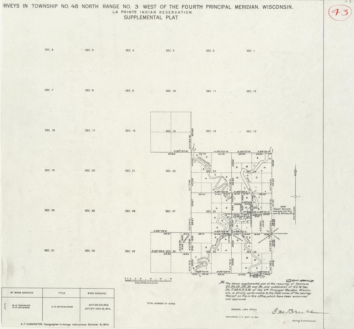 [Public Land Survey System map: Wisconsin Township 48 North, Range 03 West]