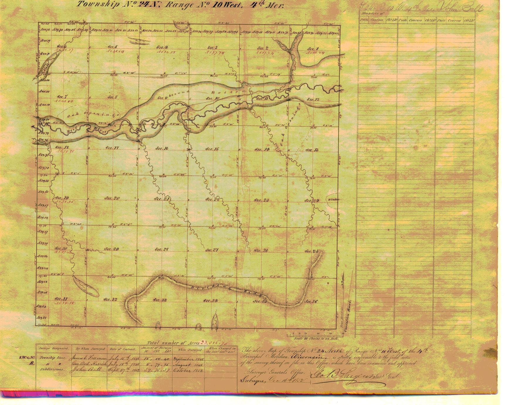 [Public Land Survey System map: Wisconsin Township 24 North, Range 10 West]