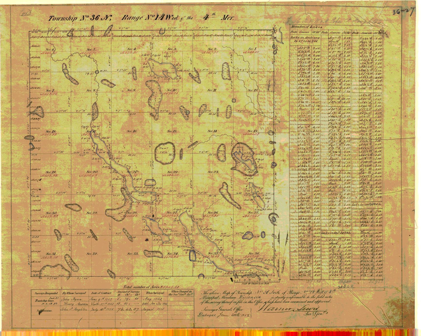 [Public Land Survey System map: Wisconsin Township 36 North, Range 14 West]