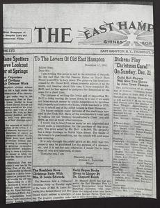 Photostat of front page of the East Hampton Star, December 25, 1941