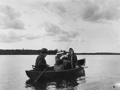 Governor and Mrs. Kraschel of Iowa fishing