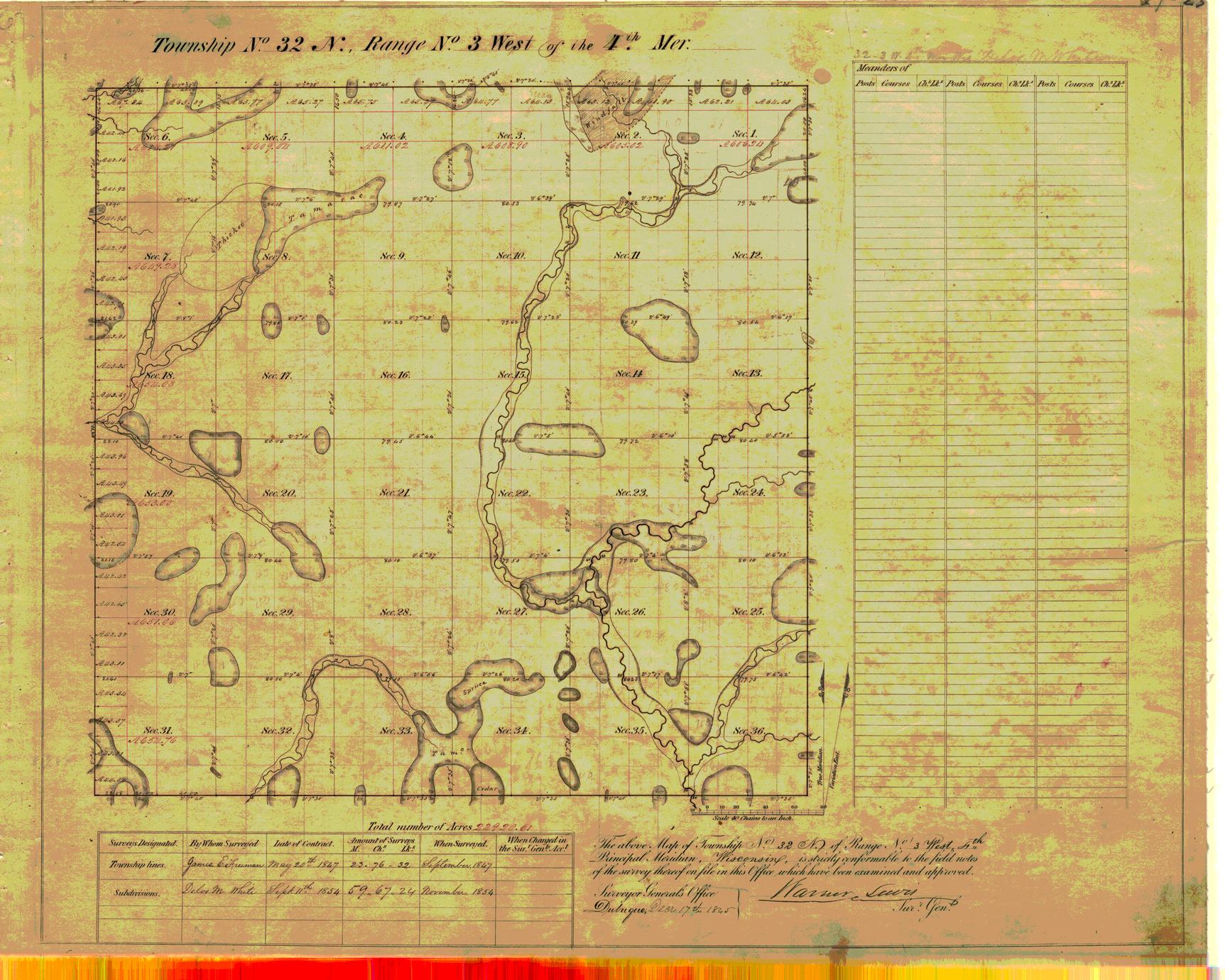 [Public Land Survey System map: Wisconsin Township 32 North, Range 03 West]