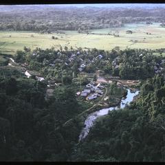 Air views of village and surrounding area