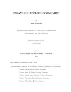 Essays on Applied Economics