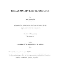 Essays on Applied Economics