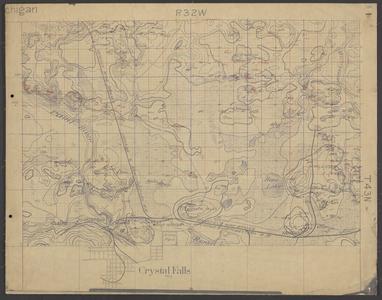 Geological map of area north of Crystal Falls (Iron County, Michigan)