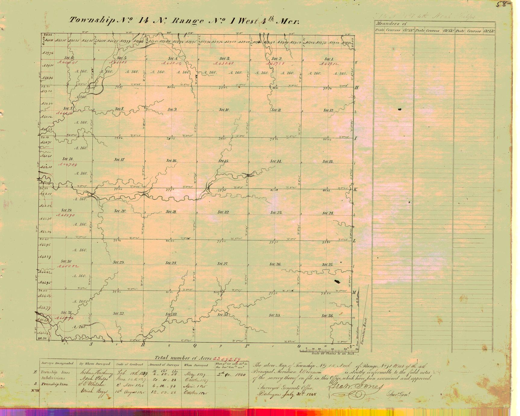 [Public Land Survey System map: Wisconsin Township 14 North, Range 01 West]