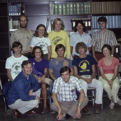 Group photo of those at Trout Lake Station in the library, 1978