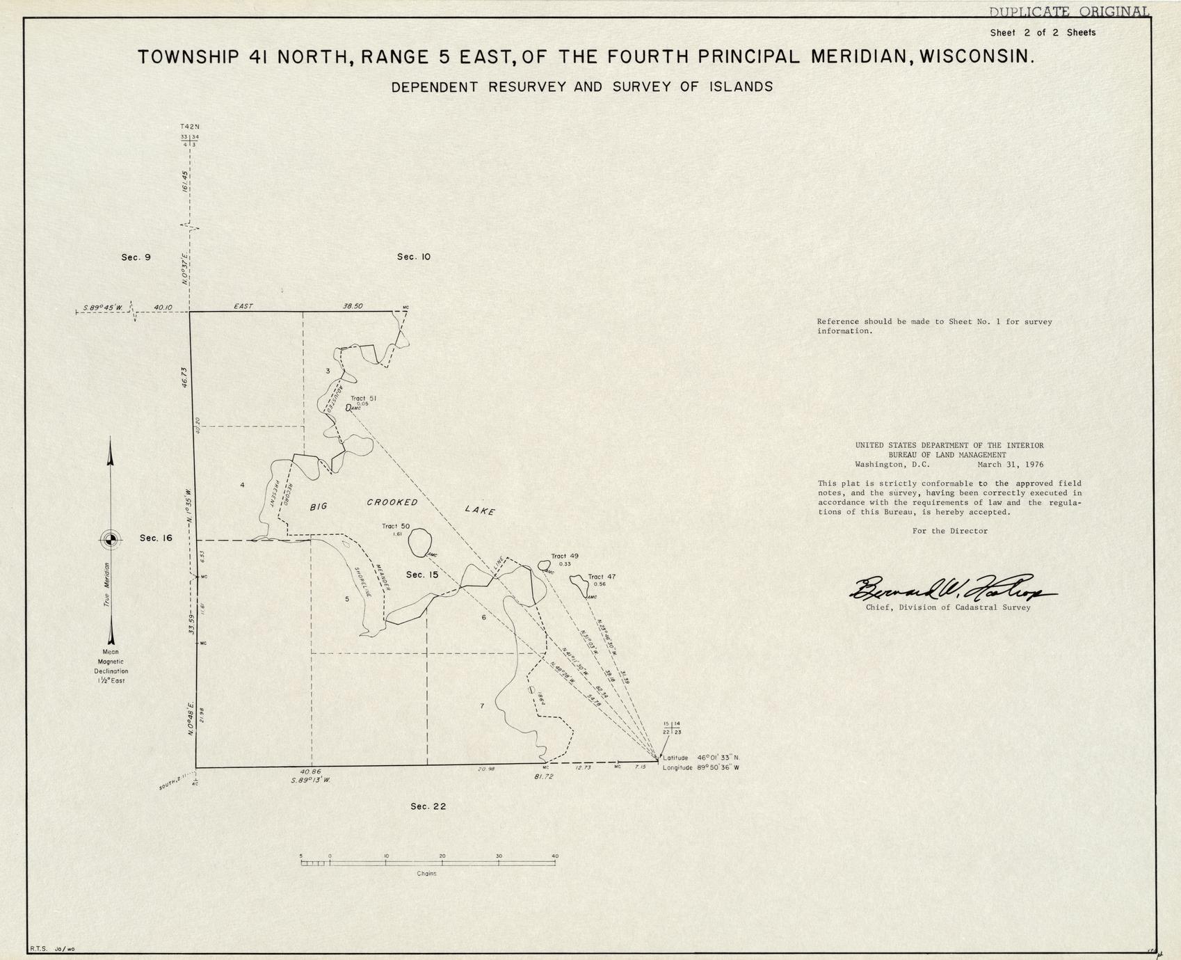 [Public Land Survey System map: Wisconsin Township 41 North, Range 05 East]