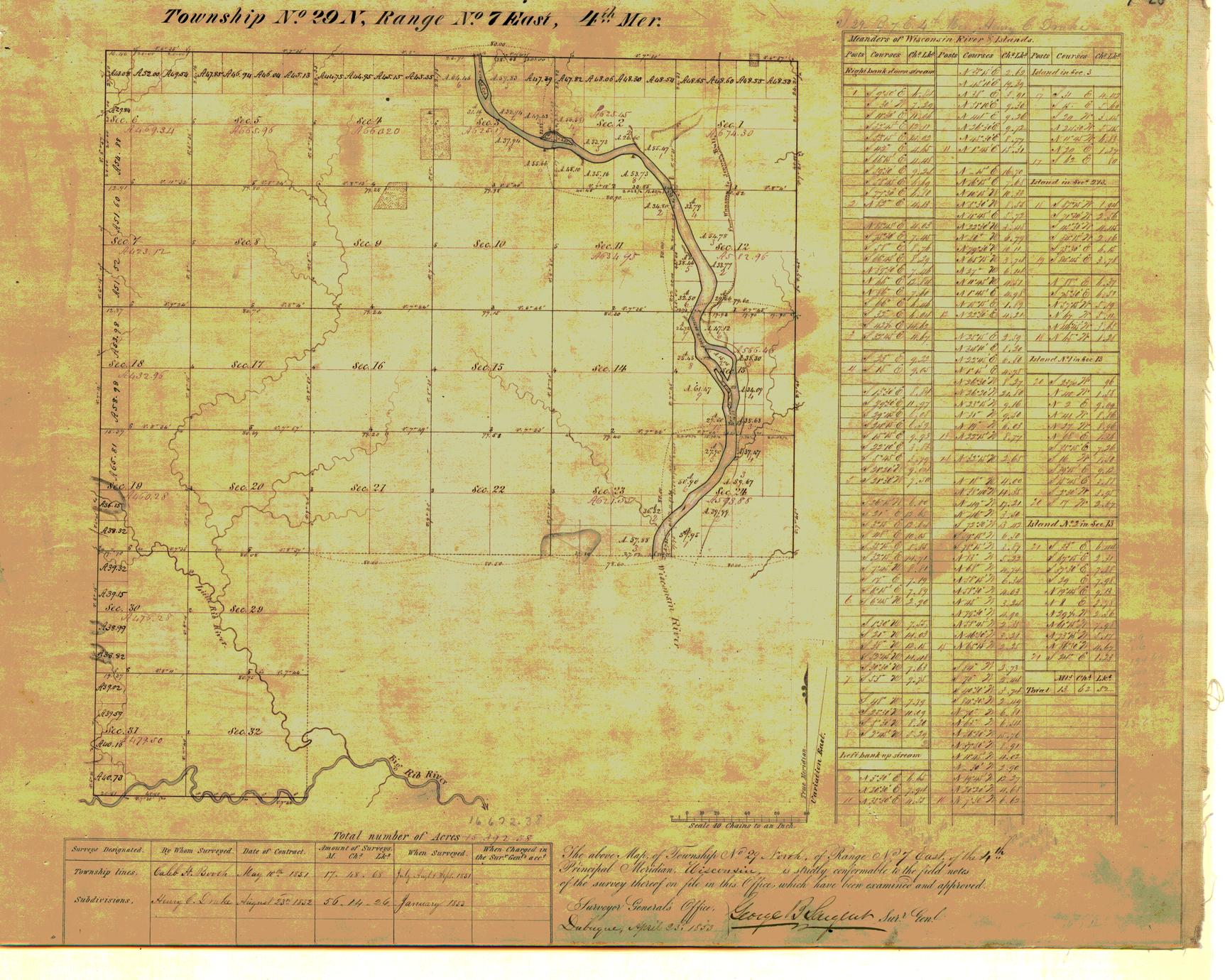 [Public Land Survey System map: Wisconsin Township 29 North, Range 07 East]