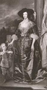 Queen Henrietta Maria and Geoffry Hudson, her dwarf.