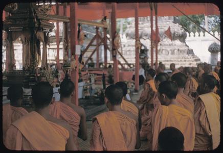 Bonzes praying at Prabang