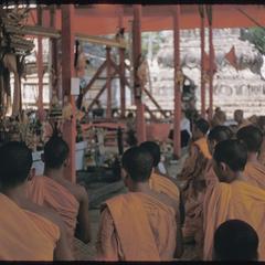 Bonzes praying at Prabang