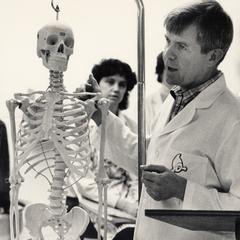 Dr. Edward Bersu and skeleton
