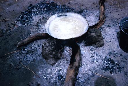 Salt Leachate being Boiled