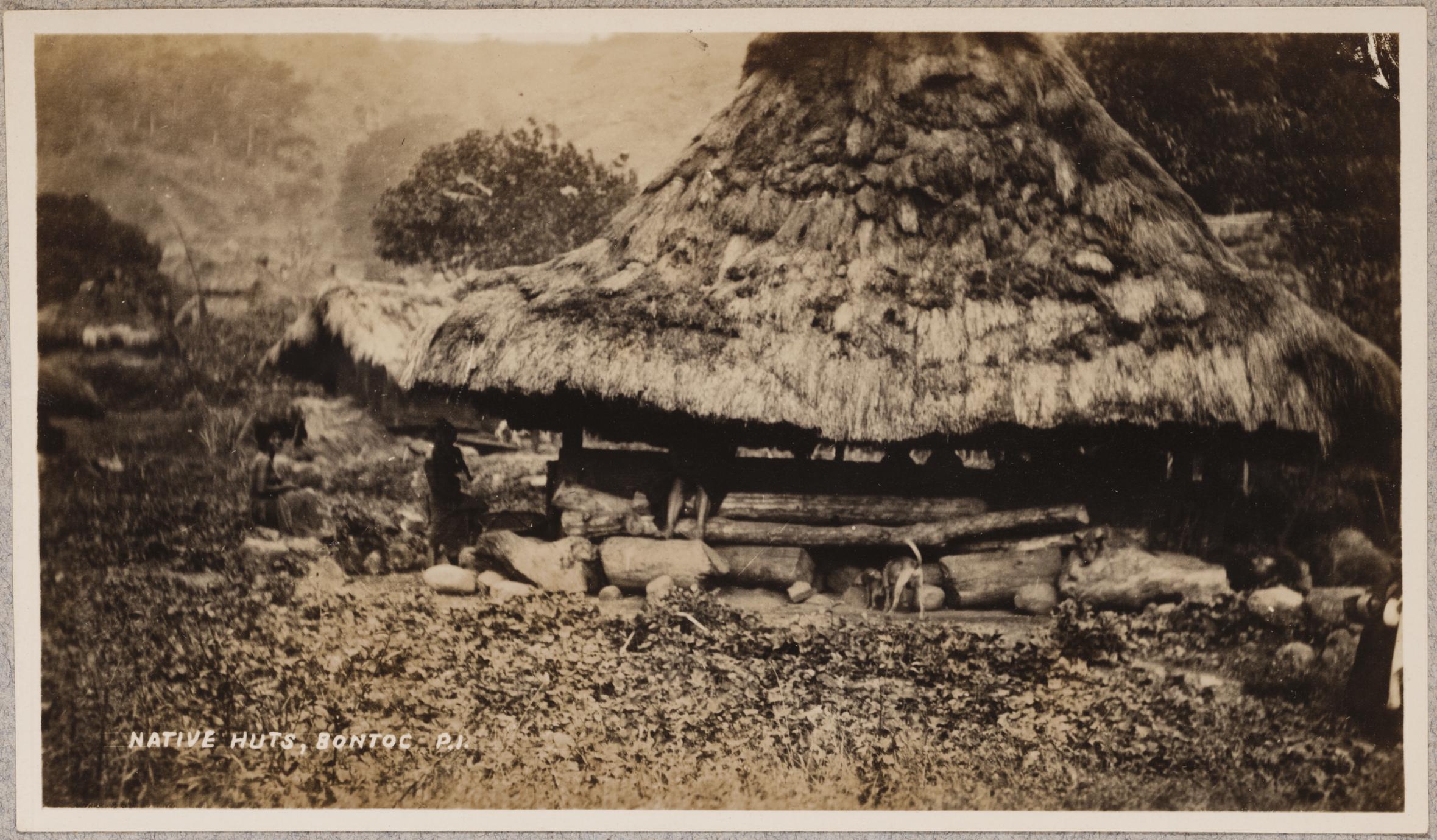 Native huts, Bontoc, P.I.