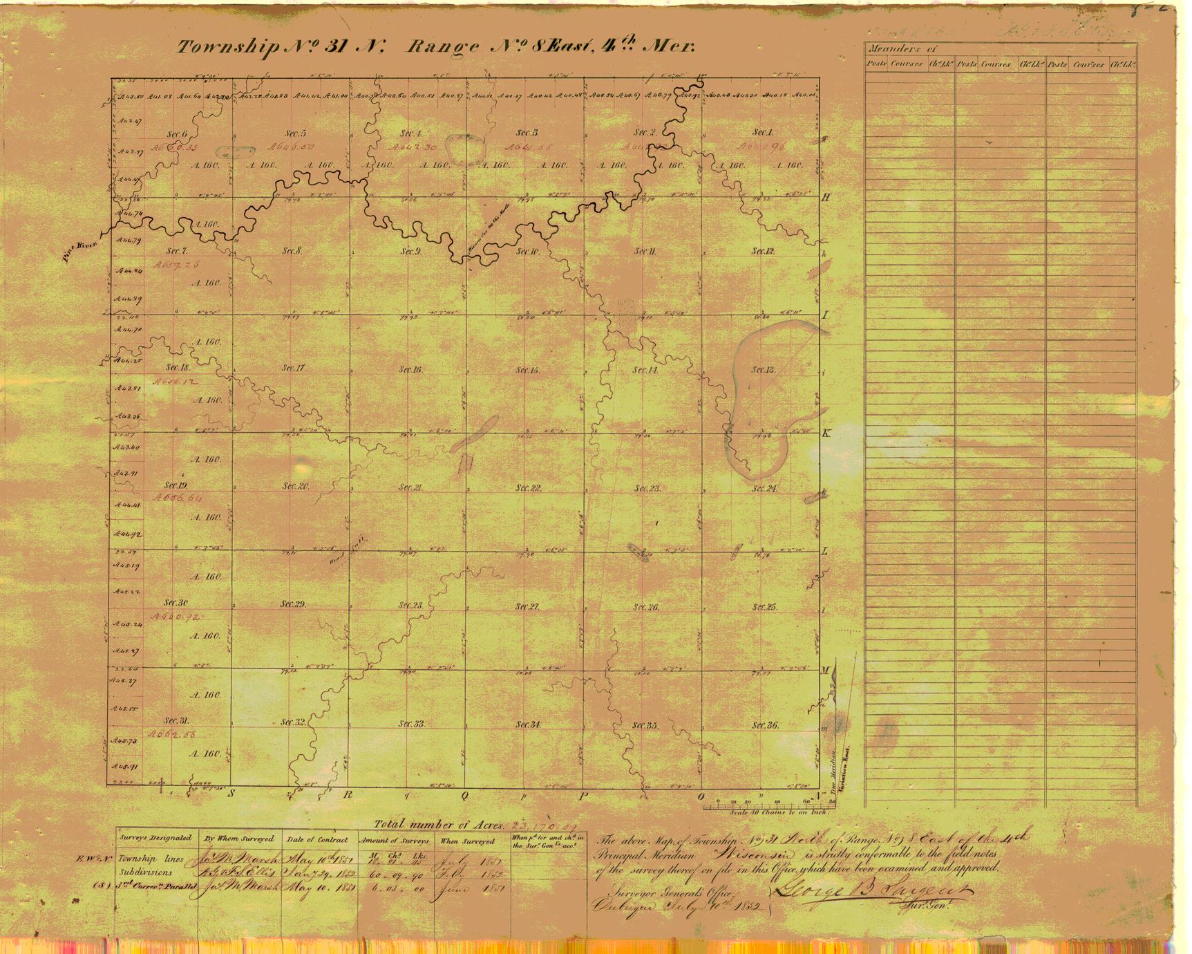 [Public Land Survey System map: Wisconsin Township 31 North, Range 08 East]