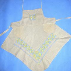 Cotton apron with small bib