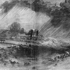 A sketch from the New York Illustrated News of the sinking of the Lady Elgin