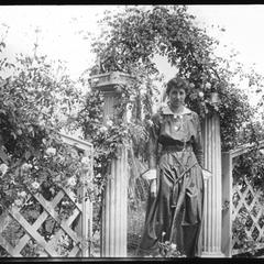 Margaret in gateway to garden