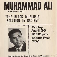 Muhammad Ali's speaks on "the black Muslim's solution to racism"