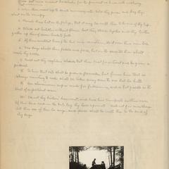 "The loon island decalogue," journal entry from Quetico trip, June 1924 (inset photo and humorous text)
