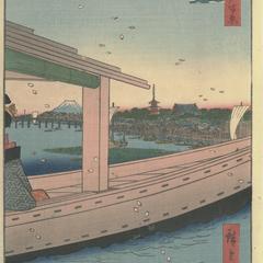 Distant View of Kinryuzan Temple and Azuma Bridge, no. 39 from the series One-hundred Views of Famous Places in Edo