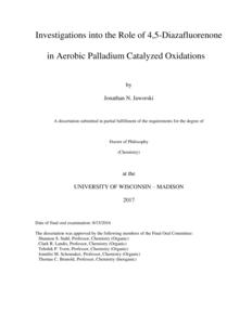 Investigations into the Role of 4,5-Diazafluorenone in Aerobic Palladium Catalyzed Oxidations