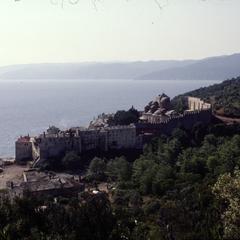 Southeastern view of Xenophontos Monastery