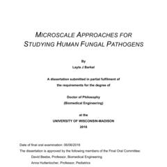 Microscale Approaches for Studying Human Fungal Pathogens