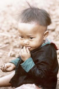 A White Hmong child at Nam Phet in Houa Khong Province