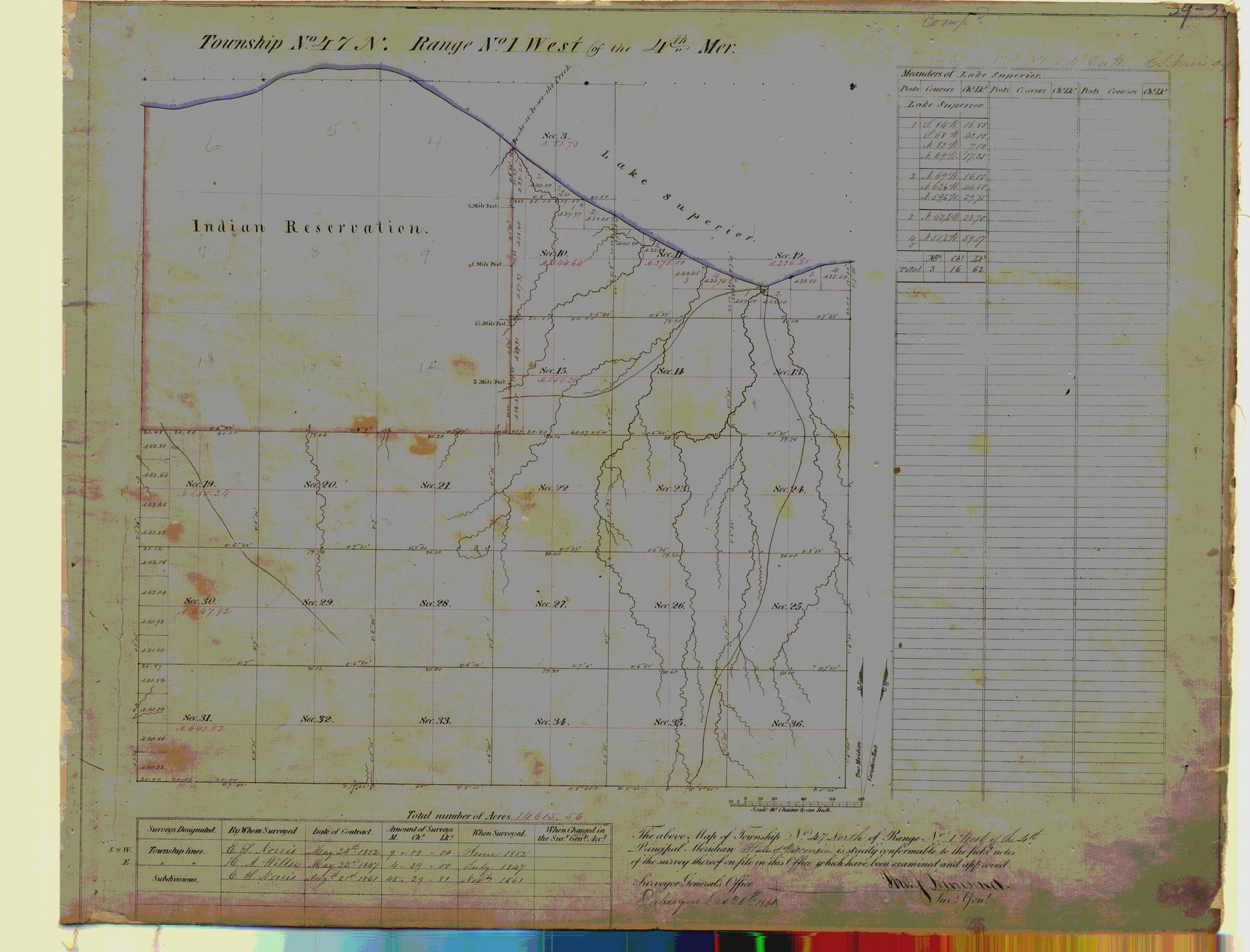 [Public Land Survey System map: Wisconsin Township 47 North, Range 01 West]
