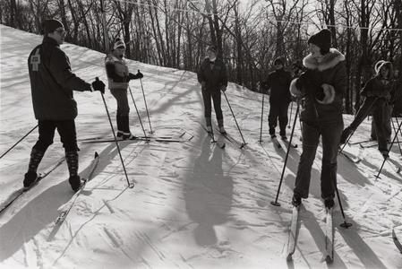 Students on hill for ski class
