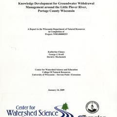 Knowledge development for groundwater withdrawal management around the Little Plover River, Portage County, Wisconsin