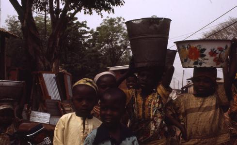 Children with buckets