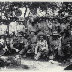 Spanish prisoners eating a meal, Manila, 1899-1901