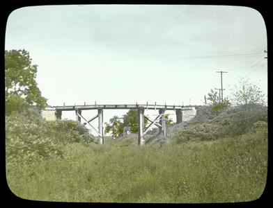 Overhead bridge, looking east from railroad tracks