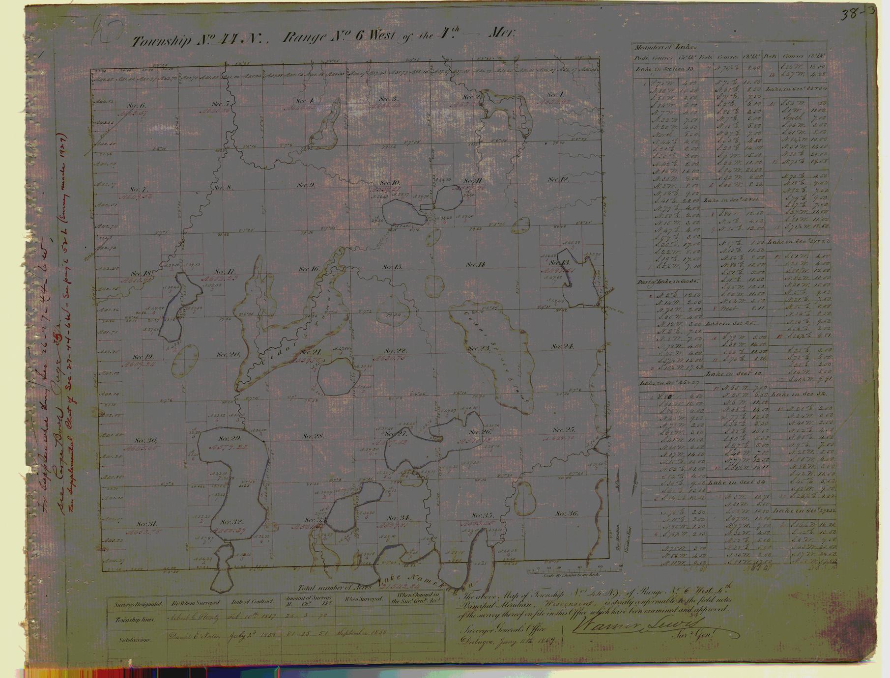 [Public Land Survey System map: Wisconsin Township 44 North, Range 06 West]