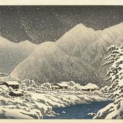 In the Snow, Nakayama-shichiri Road, Hida, from the series Souvenirs of Travel, Third Series