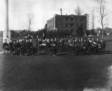 Band practice near Wittich Hall