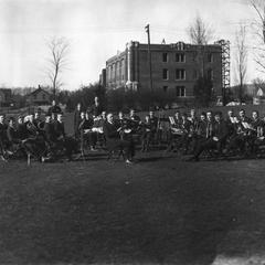 Band practice near Wittich Hall