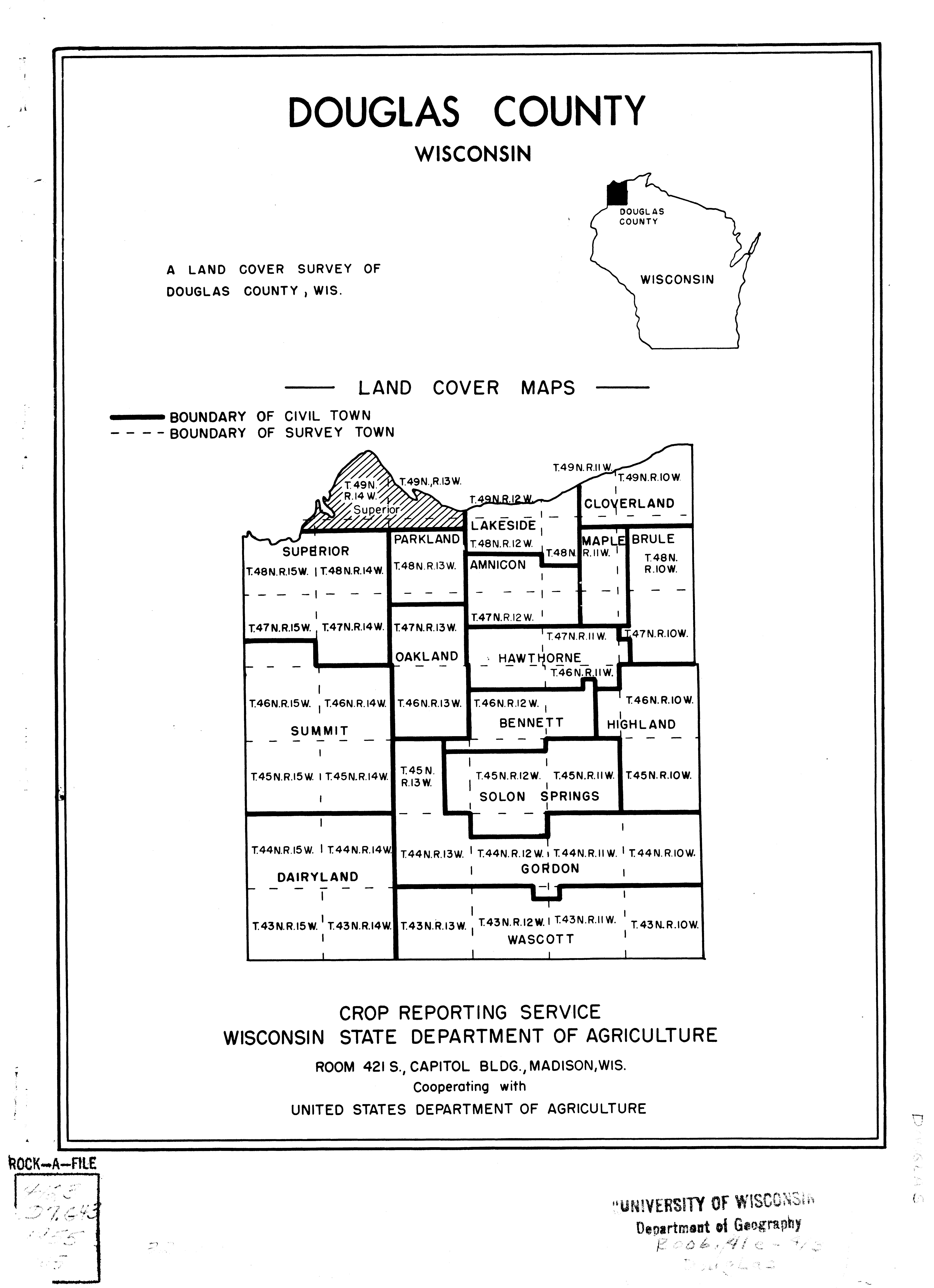 ‎Douglas County, Wisconsin, land cover maps UWDC UWMadison Libraries
