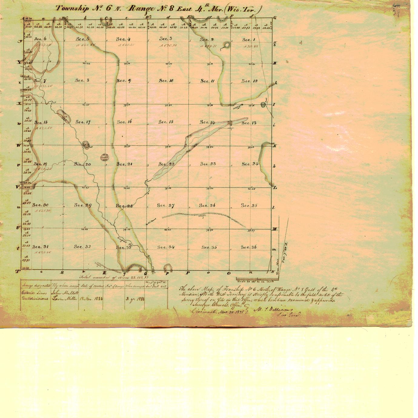 [Public Land Survey System map: Wisconsin Township 06 North, Range 08 East]