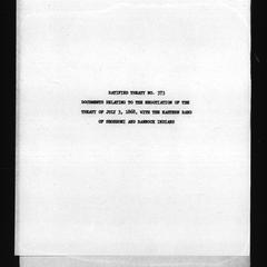 Ratified treaty no. 373, Documents relating to the negotiation of the treaty of July 3, 1868, with the eastern band of Shoshoni and Bannock Indians