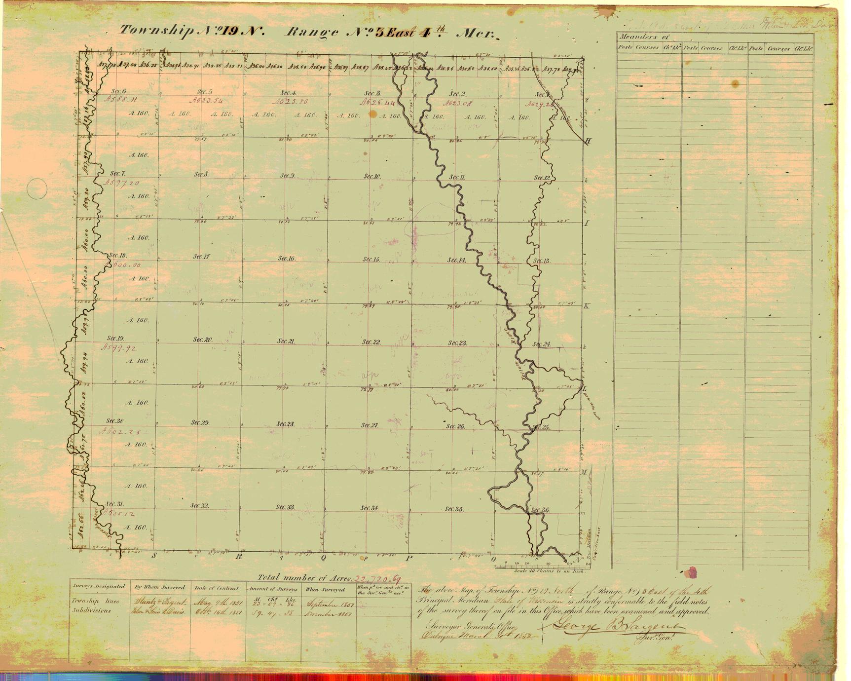 [Public Land Survey System map: Wisconsin Township 19 North, Range 03 East]