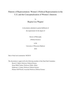 Patterns of Representation: Women’s Political Representation in the U.S. and the Conceptualization of Women’s Interests